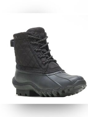Black Wolverine Quilted Lace-Up Women's Winter Boot